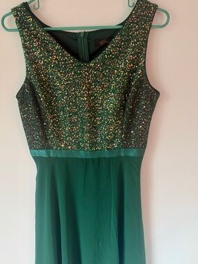 Dressystar Emerald Green Sequin Evening Dress